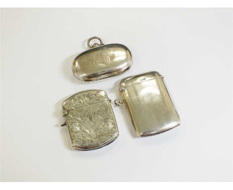A silver vesta case, John Thompson &amp; Sons, Birmingham 1927, together with a further silver vesta case, William Hair Hasel