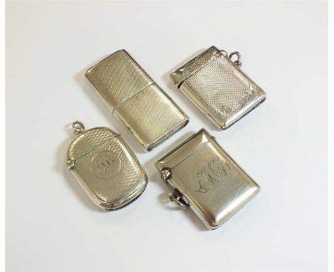 A silver engine turned lighter, Dudley Russel Howitt, Sheffield 1946, 6cm high, together with a silver vesta case, Joseph Glo