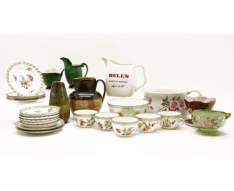 A collection of ceramics, to include a Dresden part tea service, a Portmeirion chamber pot planter, a Wade Regicor Bell’s Whi