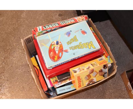 A box of various vintage games etc.