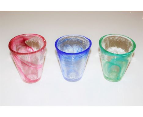 Three vintage Kosta Boda tumblers
