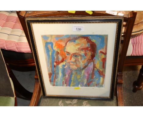 A small framed signed portrait 