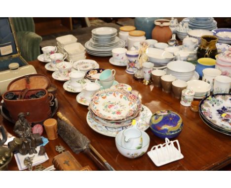 A quantity of various decorative porcelain to include Poole, Royal Albert and Royal Worcester; a cloisonné jar and cover - so