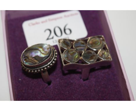 Two Sterling silver rings, sizes M and R/S, total weight approx. 17gms 
