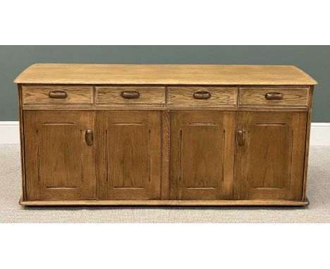 BELIEVED ERCOL SIDEBOARD, with four doors and four drawers, 72 (h) x 160 (w) x 49cms (d)Provenance: deceased estate Conwy