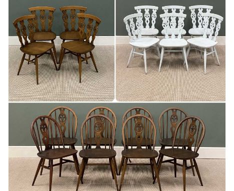 VINTAGE ERCOL CHAIR ASSORTMENT, including painted spindle and feather back, etc. (18)Provenance: deceased estate Conwy