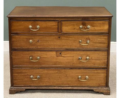 VICTORIAN MAHOGANY CHEST OF DRAWERS, brass drop handles, bracket feet, 87 (h) x 110 (w) x 52cms (d)Provenance: private collec