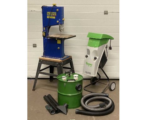 WORKSHOP TOOLS: Record Power Bandsaw RSB510, Camvac industrial vacuum, and garden shredder, E/TProvenance: private collection