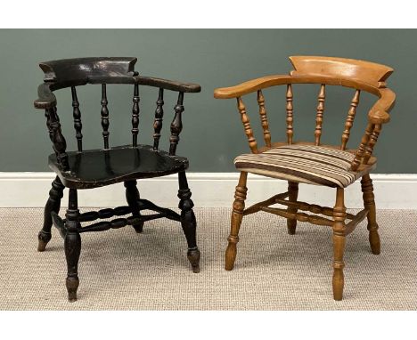 SMOKER'S BOW ARMCHAIR and another with integral cushion seatProvenance: deceased estate Conwy