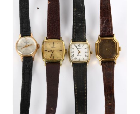 4 lady's wristwatches, including Omega, Raymond Weil, Tissot and Tressa (4)Lot sold as seen unless specific item(s) requested