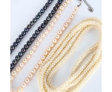 3 freshwater pearl necklacesLot sold as seen unless specific item(s) requested 