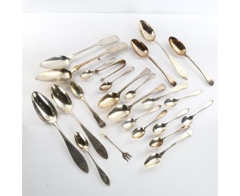 Various silver flatware, including German tablespoon, English teaspoons etc, 18.2oz totalLot sold as seen unless specific ite