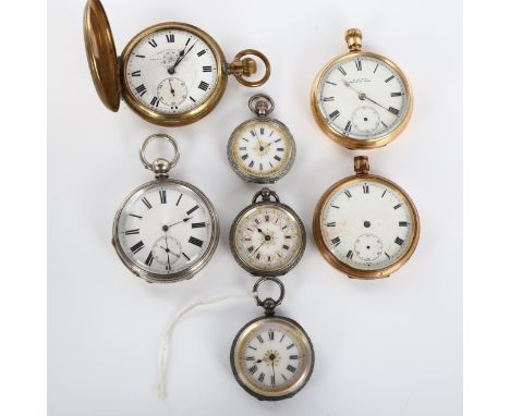 A quantity of pocket watches, including Swiss silver and gold plated (7)Lot sold as seen unless specific item(s) requested 