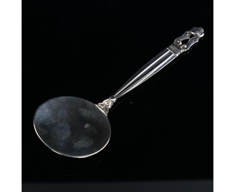 GEORG JENSEN - a Danish modernist sterling silver Congens (acorn) pattern pastry serving slice, length 15cm, 1.1ozNo damage o