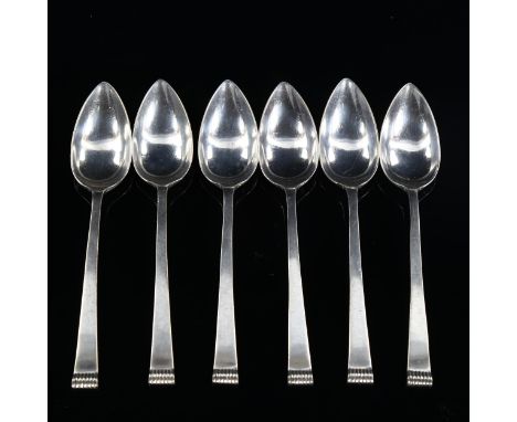 A set of 6 George VI silver grapefruit spoons, by Copper Brothers & Sons Ltd, hallmarks Sheffield 1940, length 14.5cm, 4.3oz 