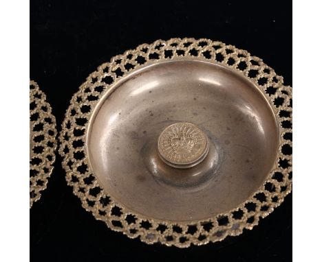 STUART DEVLIN - a pair of Elizabeth II modernist silver and parcel-gilt Royal Silver Jubilee dishes, Armada form with rustica