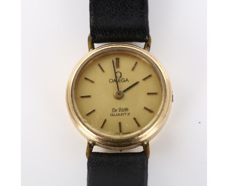 OMEGA - a lady's gold-filled De Ville quartz wristwatch, ref. 1353, case width 19mm, not currently workingMovement - not curr