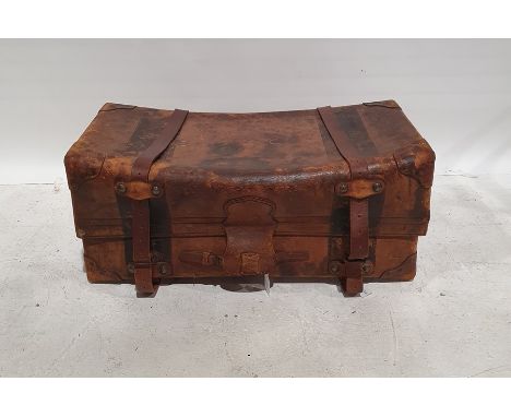 Vintage brown leather trunk