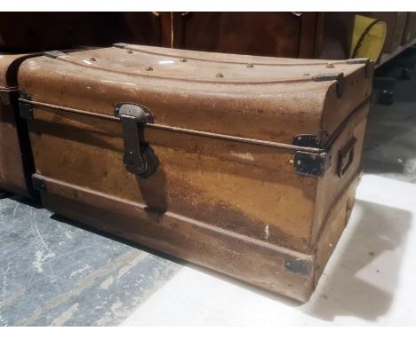 Dome-topped tin trunk
