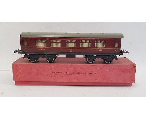 Hornby series '0' gauge No.2 Corridor coach (first-third), no.C574, in LMS Livery (boxed) 