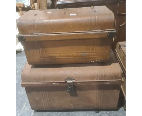 Tin dome-topped trunk and one further (2)