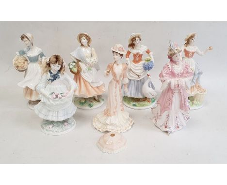 Collection of Royal Worcester Pastoral figurines to include 'Market Day', 'Goose Girl', 'Baker's Wife', 'Fruit Picking', 'Lad