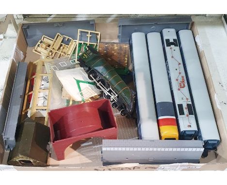 Hornby plastic Mallard locomotive, a Hornby Intercity diesel model train and track accessories 