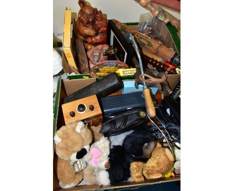 TWO BOXES AND LOOSE MEDICAL ITEMS, TOOLS AND SUNDRY ITEMS, to include a wooden boxed sigmoidoscope, a vintage Accoson sphygmo