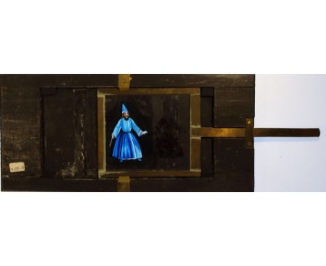 'Wizard's cloak changes to show playing cards' Maker unknown; 9¾ x 4½ x ½ inches, single slip
