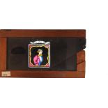 'Man's head changes to ass in picture frame' Maker unknown (6 3/4 x 3 7/8 x 3/8 inches), single slip