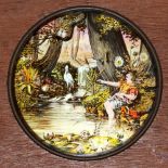 'Fisherman by stream' Maker unknown (7 x 4 x 3/8 inches)
