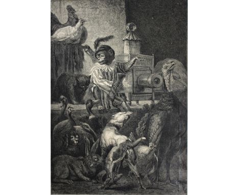 After Victor Bachereau, 'Le singe qui montre le lantern magique ' Paris: 'Magasin Pittoresque', March 1865 15 x 21 cm, unmoun