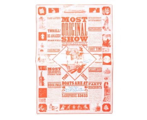 A souvenir brochure for the Magic Lantern Narrowboat Theatre 'Most Original Show In England Today',  signed 'Best Wishes Doug