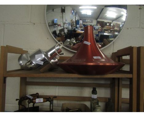 RETRO COPPER EFFECT LIGHT FITTING TOGETHER WITH A FURTHER CHROMIUM LIGHT FITTING (2) 