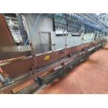 inspection trough, stainless steel, approx. 38 ft. c/w (5) stainless steel hoppers [Evisceration 2]