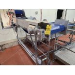 belt conveyor, stainless steel frame, approx. 18 in. x 9 ft. w/ washdown motor [Packaging]