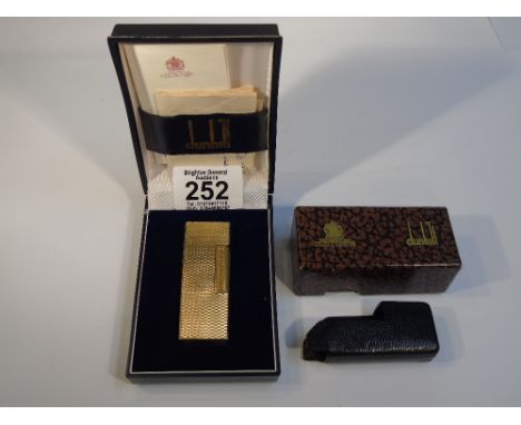 DUNHILL LIGHTER & LIGHTER CASE, BOTH IN ORIGINAL BOXES