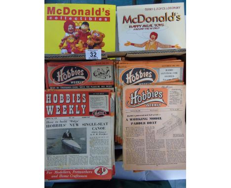 LARGE QUANTITY VINTAGE 'HOBBIES WEEKLY' MAGS + X 2 MACDONALD'S BOOKS