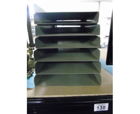 VINTAGE METAL FILING TRAY UNIT