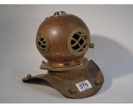 SMALL COPPER & BRASS DIVERS HELMET