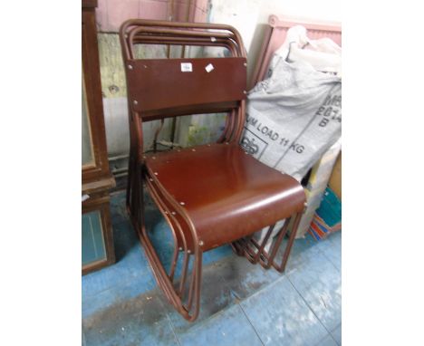 4 X VINTAGE STACKING CHAIRS