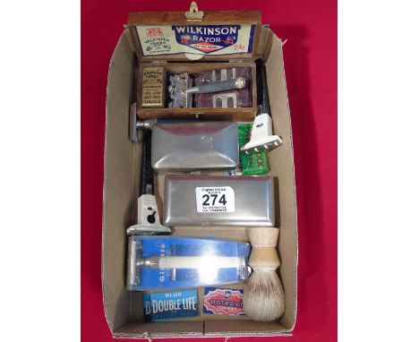 BOX OF VINTAGE SHAVING ITEMS
