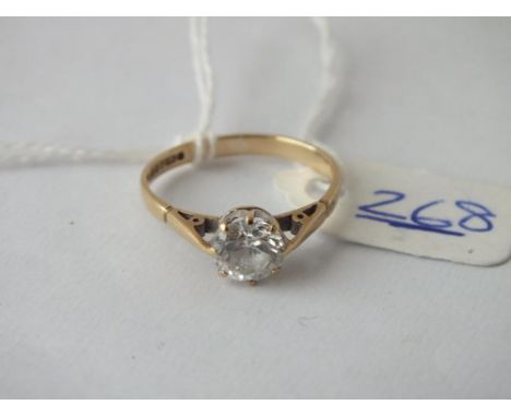 Solitaire ring in 9ct - size M - 1.7gms