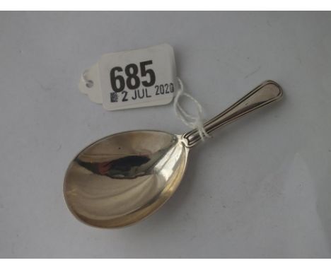 George III caddy spoon with reeded handle - 1788 by RC 