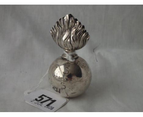 Menu holder/table lighter in form of a fireball - unmarked