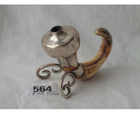 Tusk decorated table lighter - part missing - London 1910 by Goldsmiths Co