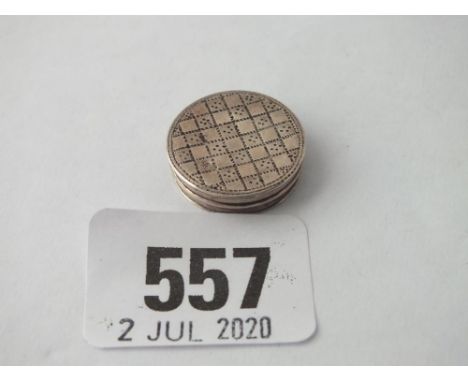 Small circular Georgian patch box by IT and stamped "Sterling"