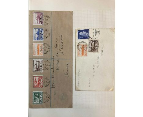 Worldwide Vintage stamp accumulation from a family in 2 main albums and a folder, the latter presented in 1933 to the Governo