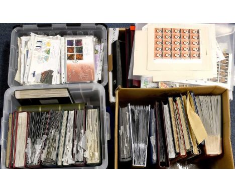 Great Britain Large accumulation of 10s of 1000s of mint and used stamps in 20 stockbooks, very untidily but chronologically 
