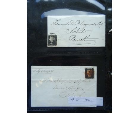 Great Britain Balance of the first postal history volume of an estate, all 19th century, starting with five penny black cover